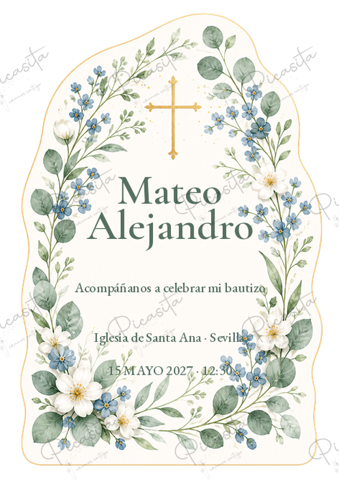 Invitación de Bautizo Jardín sacramental · Mateo Alejandro