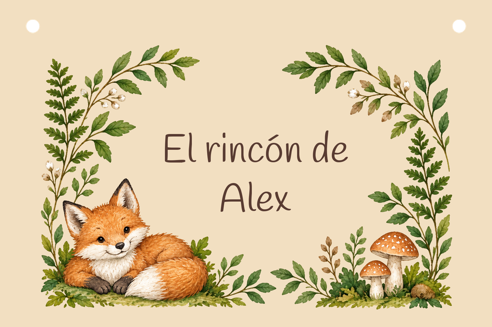 Anteprima digitale del cartello El rincón de Alex con Bosque salvia.