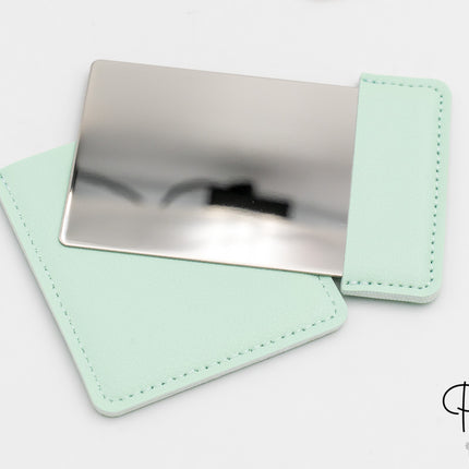 Specchio Rettangolare in Acciaio e Pelle PU