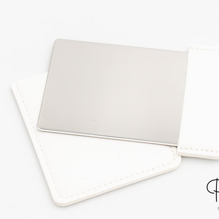 Specchio Rettangolare in Acciaio e Pelle PU