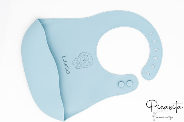 Bavaglino in silicone con tasca a nuvola