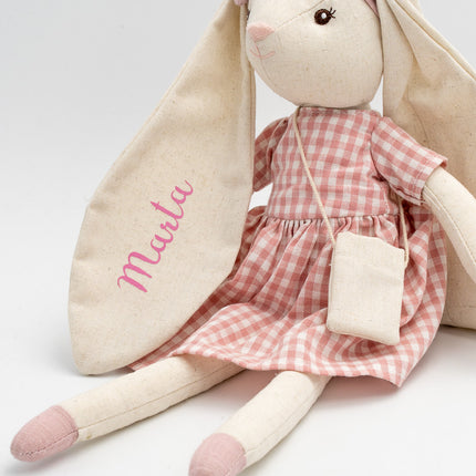 Bambola di Pezza Coniglietta Rosa