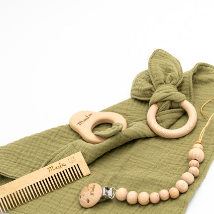 Set Mussola, Portaciuccio Personalizzato, Mordicchio e Pettine