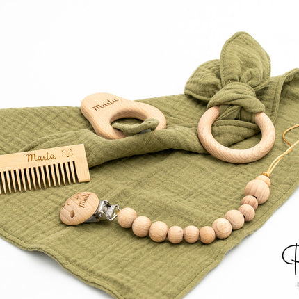 Set Mussola, Portaciuccio Personalizzato, Mordicchio e Pettine