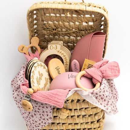 Cesto Neonato Rosa Personalizzato