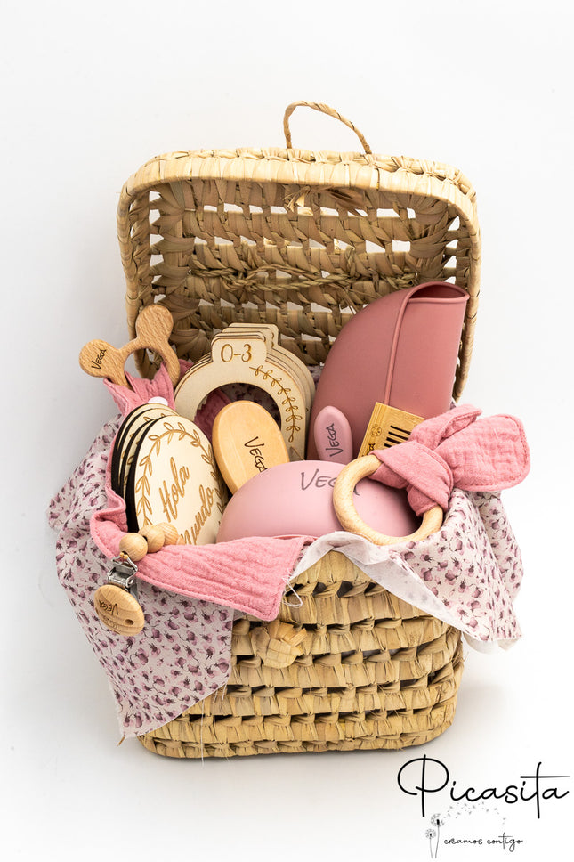 Cesto Neonato Rosa Personalizzato