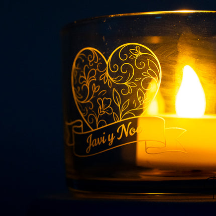 Portacandele di Vetro Personalizzato Medio