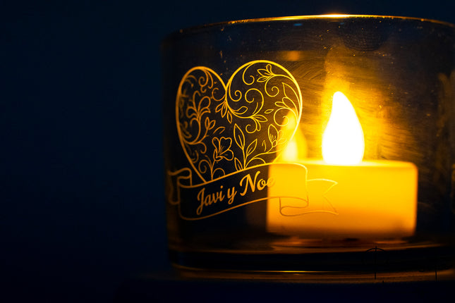 Portacandele di Vetro Personalizzato Medio