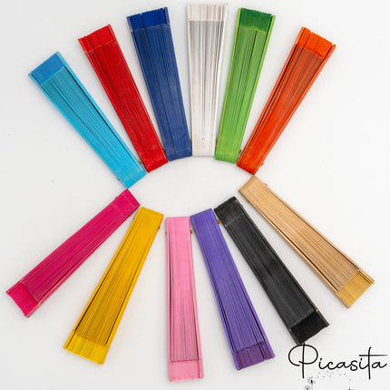 Abanico de Madera de Colores