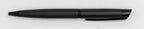 Penna in metallo nero con corpo a linee diagonali e clip.