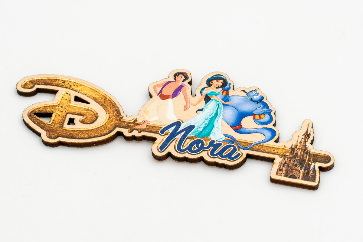 Chiave Disney personalizzata con nome e personaggi di Aladdin