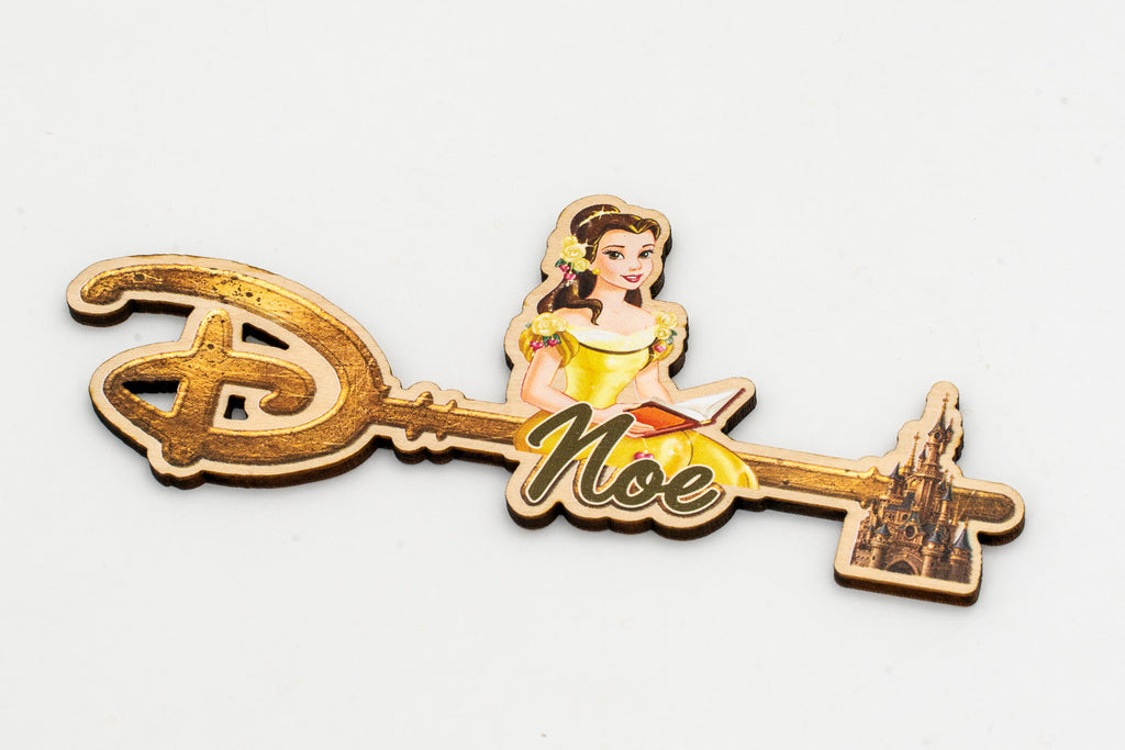 Chiave Disney con nome personalizzato e personaggio de La Bella e la Bestia