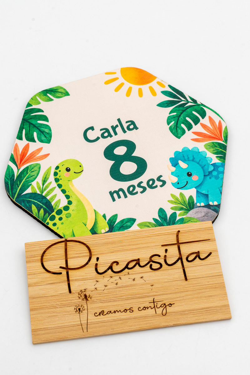 Dischetti complimese in legno personalizzati per neonati