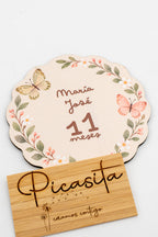 Dischetti complimese in legno personalizzati per neonati