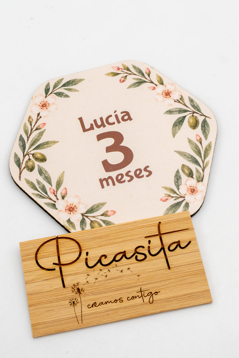 Dischetti complimese in legno personalizzati per neonati