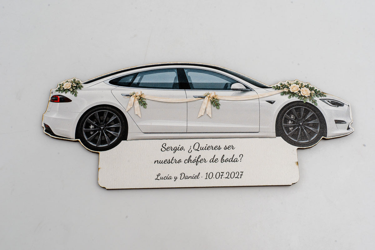 Vuoi essere il mio Autista di Nozze? — Targa in Legno Personalizzata
