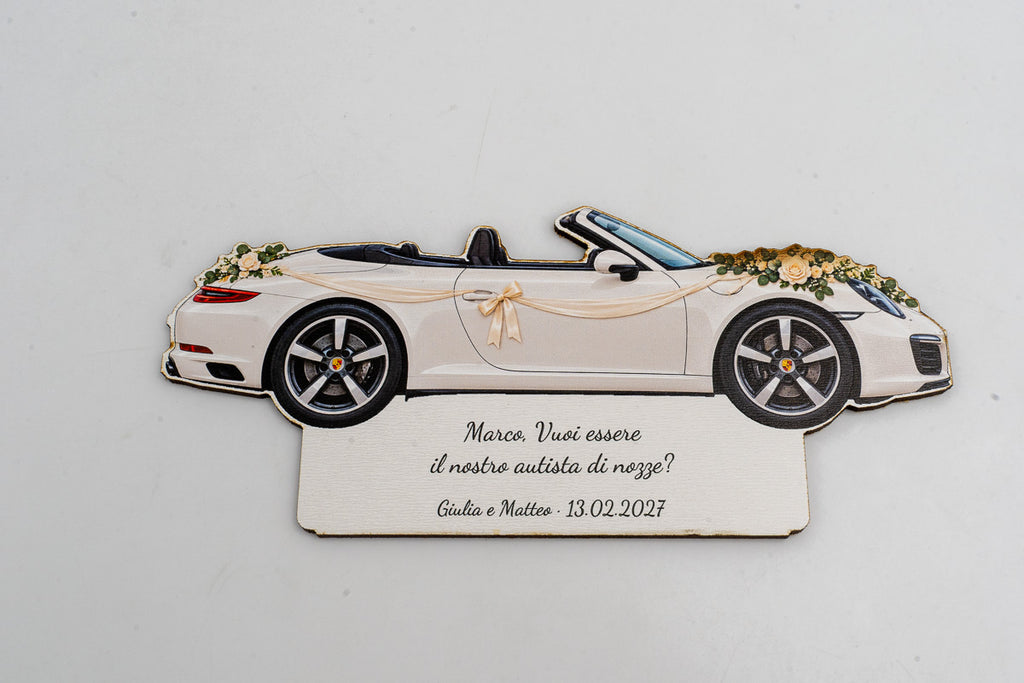 Vuoi essere il mio Autista di Nozze? — Targa in Legno Personalizzata