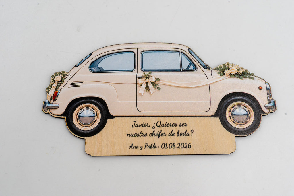 Vuoi essere il mio Autista di Nozze? — Targa in Legno Personalizzata