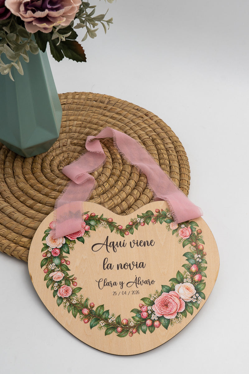 Cartello Ecco arriva la sposa personalizzato