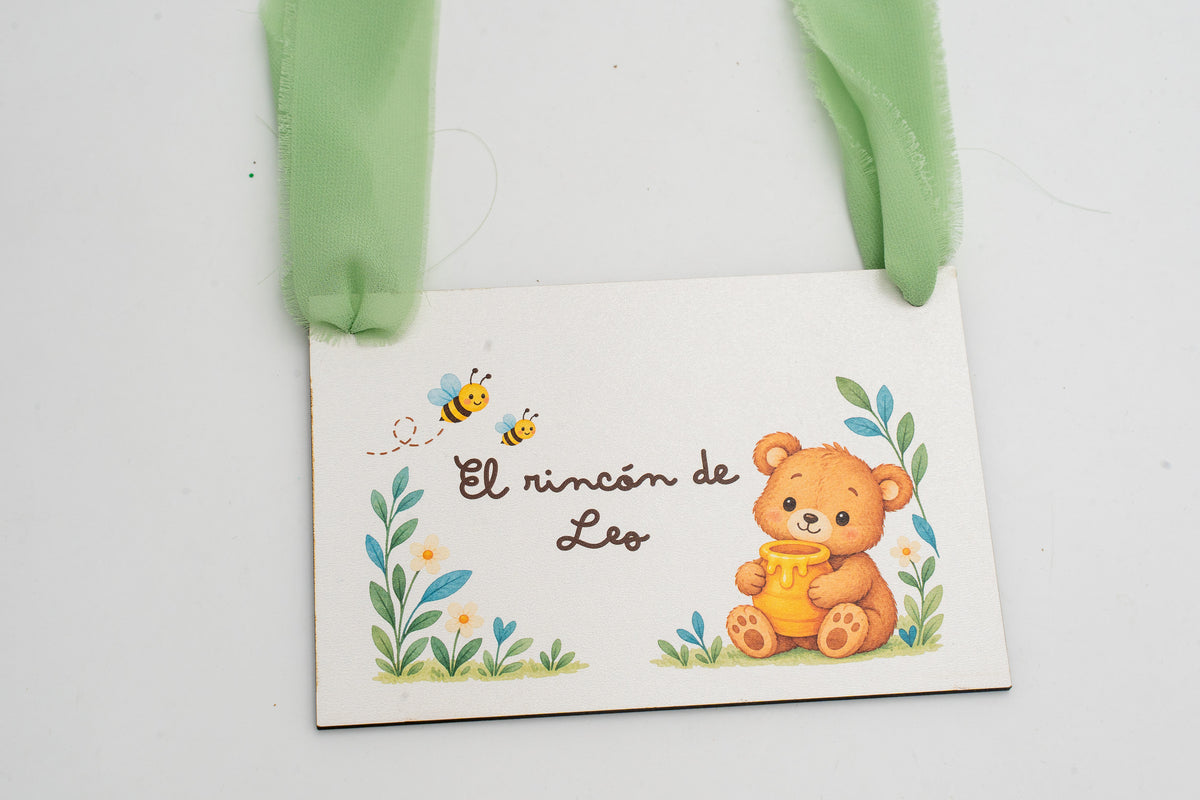 Cartello in Legno con Nome per l'Angolo dei Bambini