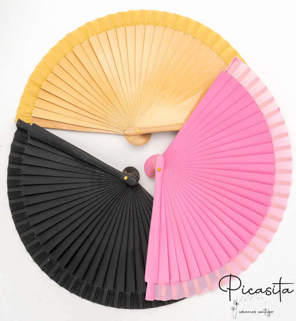 Abanico de Madera de Colores