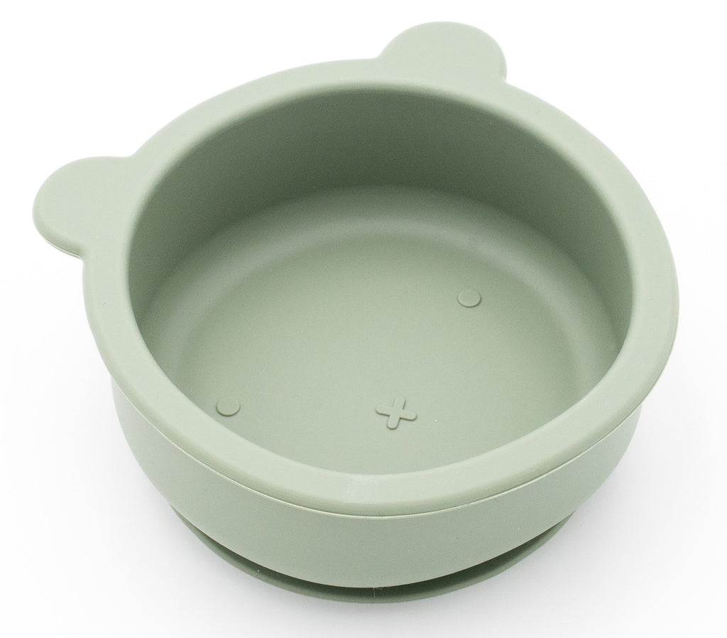Ciotola a forma di orsetto in silicone verde