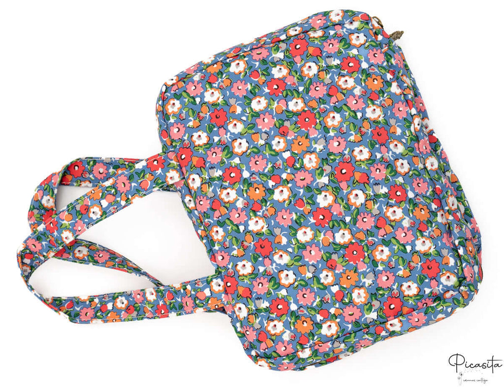 Bolsa de Cambio Doble Compartimento Flores Verde