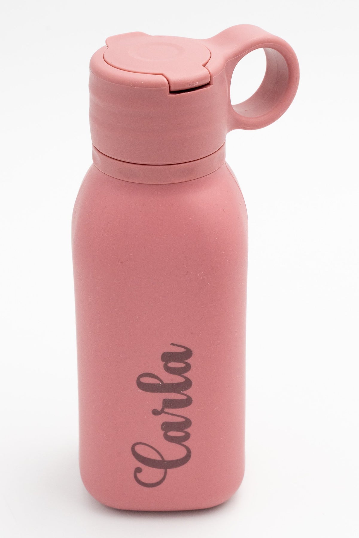 Borraccia in silicone rosa scuro personalizzata con nome