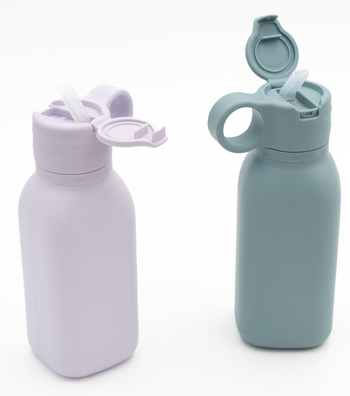 Borracce in silicone aperte con tubo interno e copertura ribaltabile