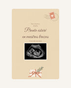 Anteprima della targa in legno Lettera del bebè per annunciare la gravidanza ai nonni, con ecografia illustrativa.