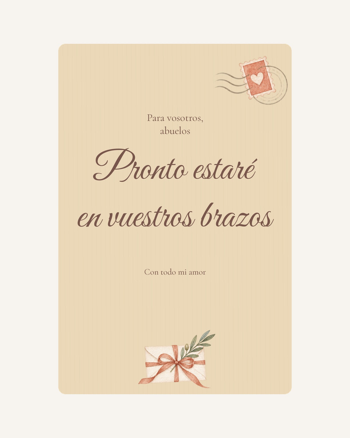 Anteprima della targa in legno Lettera del bebè per annunciare la gravidanza ai nonni, senza ecografia.