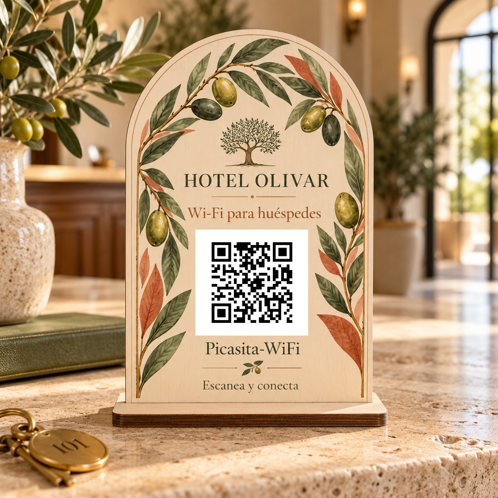 Simulazione di Cartello botanico con QR Wi-Fi · esempio 1