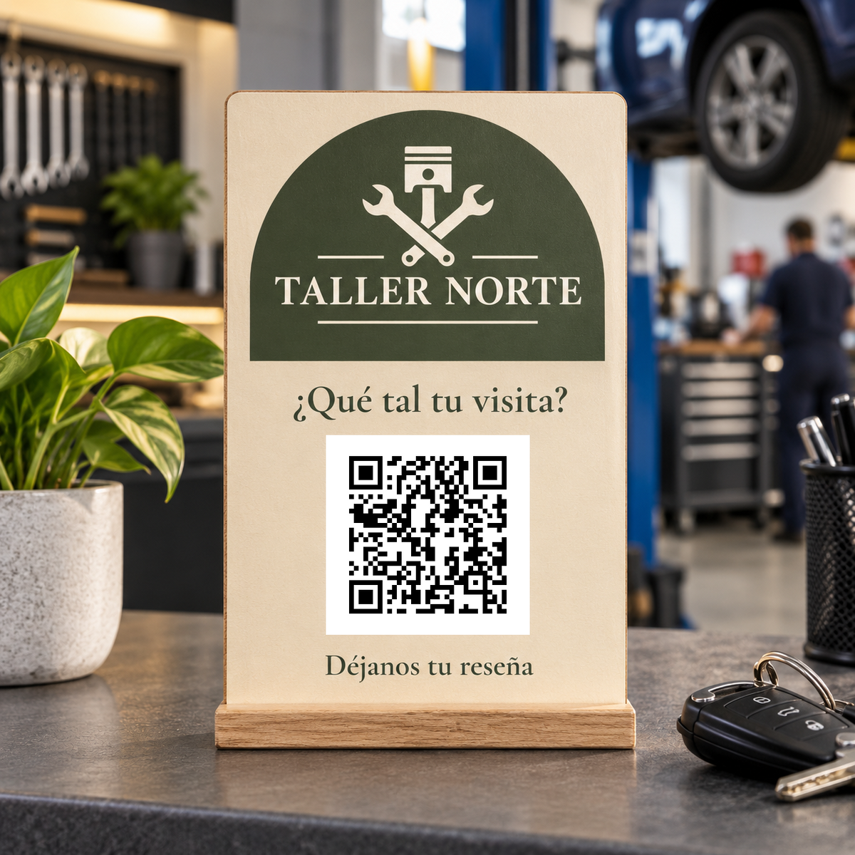 Simulazione di Cartello personalizzato con QR per recensioni · esempio 1