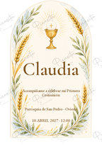 Invitación de Primera Comunión Trigal luminoso · Claudia