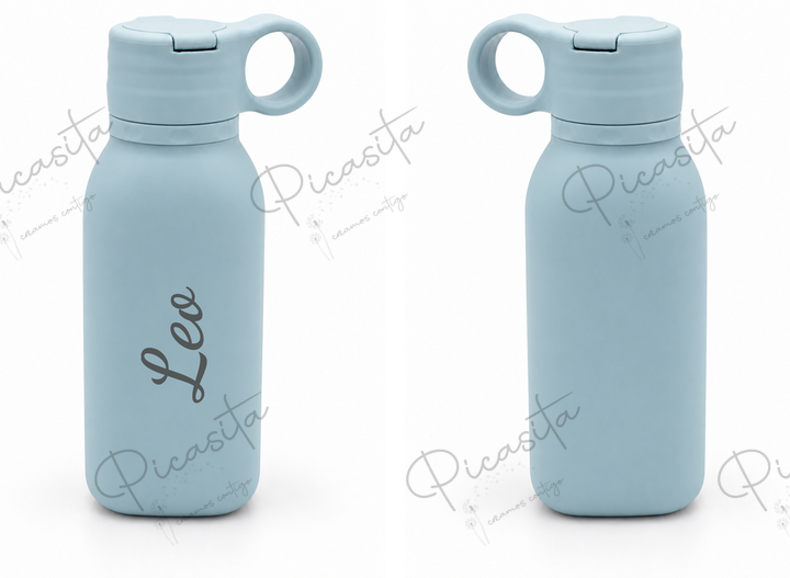 Botella de silicona incluida desde la versión Completa, personalizada para Leo