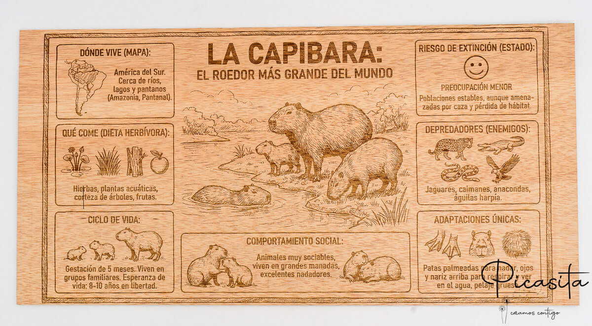 Murales Escolares Originales Grabados en Madera