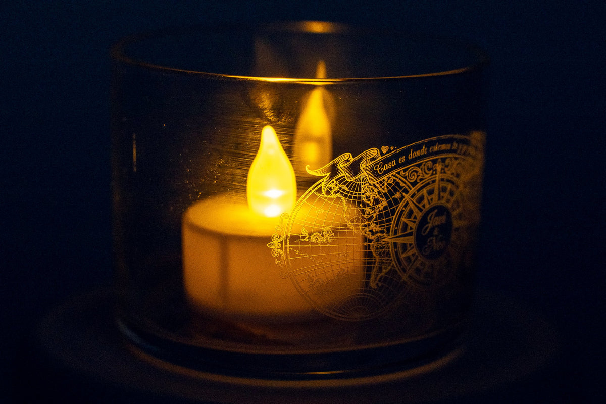 Portavelas de Cristal Personalizado Mediano