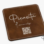 Quadrato / Argento su Marrone Rustico