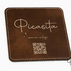 Quadrato / Oro su Marrone Rustico