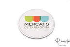 Posavasos de cuero PU blanco con logotipo multicolor