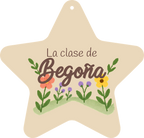 Esempio di targa a forma di stella: davanti con il nome Begoña.