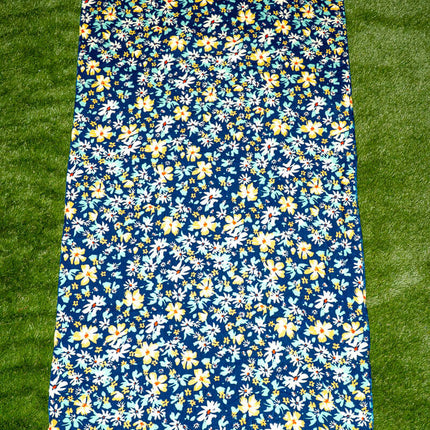 Toalla Playera Flores (90x170) (Estampado Oscuro)