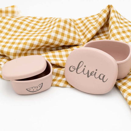 Tupper de Silicona Personalizados Pequeños (600ml + 400ml) Rosa